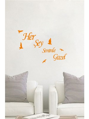 Ahşap Kuşlu Yazı Duvar Dekoru, Şık ve Sıcak Atmosfer Yaratır