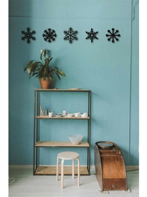 5'li Siyah Kar Tanesi Seti, Şık ve Zarif Dekoratif Süsler