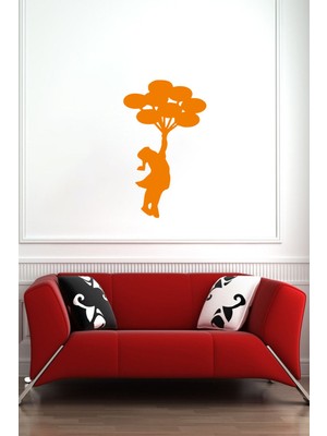 Turuncu Lazer Kesim Kız Duvar Dekorasyonu, Şık ve Renkli Tasarım