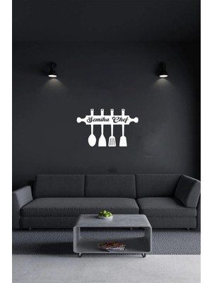 Isime Özel Merdane Desenli Mutfak Ahşap Mdf Lazer Kesim Duvar Süsü