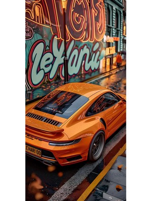 Renkli Araba Temalı Dekoratif Mdf Tablo, Şık ve Modern Duvar Süsü