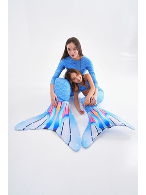 Deniz Kızı Temalı Anne ve Kız Parti Kostümleri, Mavi Renkli, Eğlenceli ve Şık Tasarım