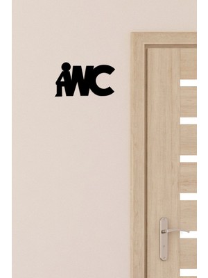 Ahşap Wc Yazısı Duvar Dekoru, Siyah Renkli, Şık ve Modern Tasarım