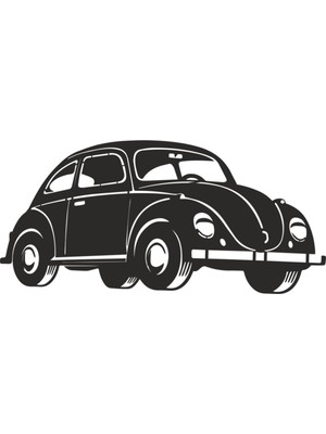 Şık Ahşap Araba Temalı Dekoratif Duvar Süsü Siyah Renk