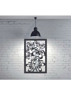 Şık Siyah Ahşap Kelebekler Dekoratif Tablo 1041