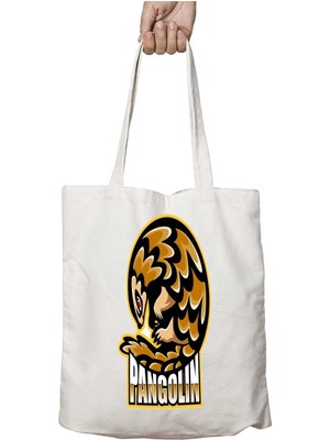 Pangolin Iki Tarafı Kalıcı Baskılı Yıkanabilir Çanta