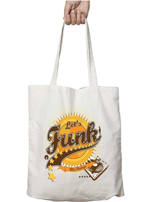 Lets Funk Mix Vintage Iki Tarafı Kalıcı Baskılı Yıkanabilir Çanta