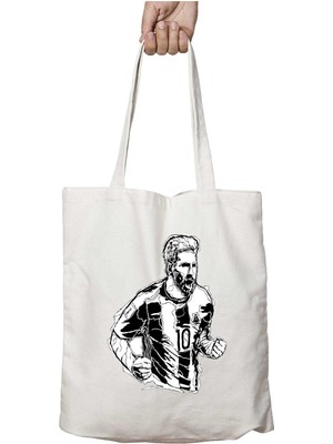 Lionel Messi Iki Tarafı Kalıcı Baskılı Yıkanabilir Çanta
