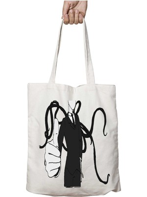 Slender-Man-Png-File Iki Tarafı Kalıcı Baskılı Yıkanabilir Çanta