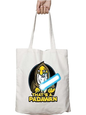 Thats A Padawan Jasper Beardly The Simpsons Star Wars Iki Tarafı Kalıcı Baskılı Yıkanabilir Çanta