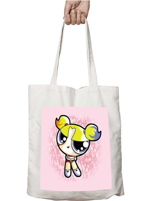 Harley Quinn Powerpuff Girls Bubbles Suicide Squa Iki Tarafı Kalıcı Baskılı Yıkanabilir Çanta