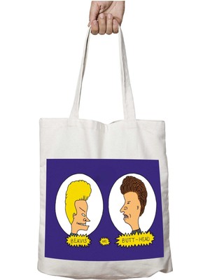 Beavis And Butt - Head Iki Tarafı Kalıcı Baskılı Yıkanabilir Çanta