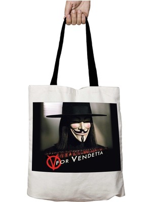 Siyah Kulplu For Vendetta Karakter Yıkanabilir Okul Omuz Çanta