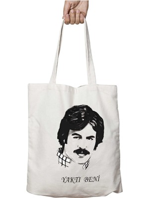 Ferdi Tayfur Yaktı Beni Iki Tarafı Kalıcı Baskılı Yıkanabilir Okul Plaj Omuz Bez Çantası