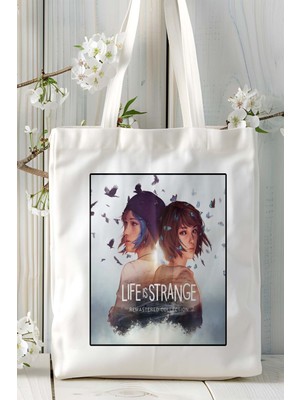 Life Is Strange Mobil Oyun Baskılı Bez Çanta Omuz Çantası Çift Tafaflı Baskı Kişiye Özel 8