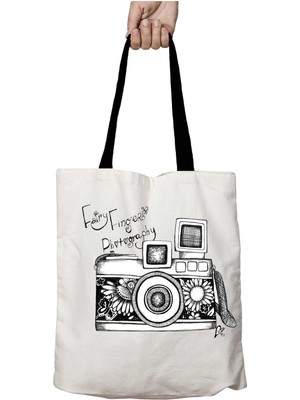 Siyah Kulplu Fairy Fingers Photography Fotoğraf Makinesi Yıkanabilir Okul Omuz Çanta