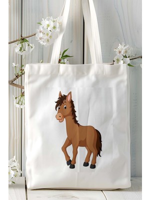 At Baskılı Bez Çanta Omuz Çantası Kişiye Özel Model 9