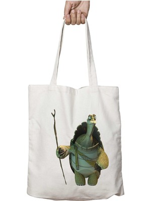 Kung-Fu-Panda-Turtle-Png Iki Taraf Kalıcı Yıkanabilir Okul Plaj Omuz Bez Çanta