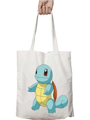 Pokemon Squirtle Iki Taraf Kalıcı Yıkanabilir Okul Plaj Omuz Bez Çanta