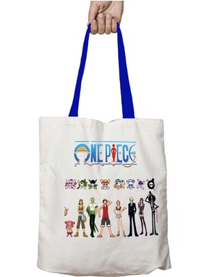 Mavi Kulplu One Piece Karakterler Yıkanabilir Omuz Çanta