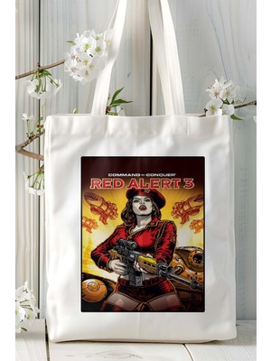 Redalert Oyun Baskılı Bez Çanta Omuz Çantası Kişiye Özel Model 3