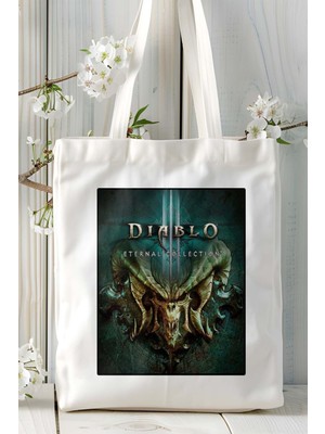 Diablo Oyun Baskılı Bez Çanta Omuz Çantası Kişiye Özel Model 13