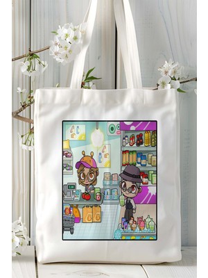 Avatar World Mobil Oyun Baskılı Bez Çanta Omuz Çantası Çift Tafaflı Baskı Kişiye Özel 4