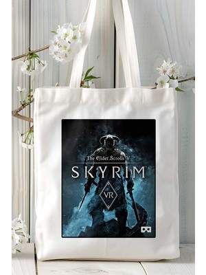 Skyrim Oyun Baskılı Omuz Çanta Kişiye Özel Model 4