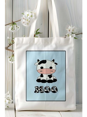 Inek Baskılı Omuz Çanta Kişiye Özel Model 13