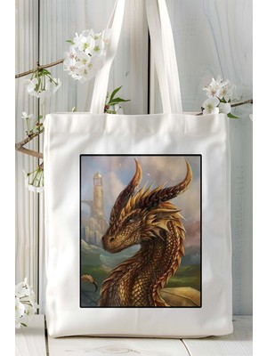 Ejder Ejderha Baskılı Omuz Çanta Kişiye Özel Model 24