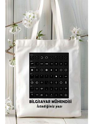 Bilgisayar Mühendisi Baskılı Bez Omuz Çantası Kişiye Özel Model 39