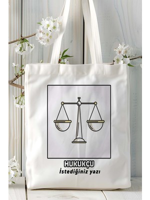 Hukukçu Baskılı Bez Omuz Çantası Kişiye Özel Model 4