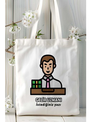 Gelir Uzmanı Baskılı Bez Omuz Çantası Kişiye Özel Model 4