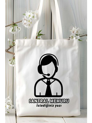 Santral Memuru Baskılı Bez Omuz Çantası Kişiye Özel Model 4