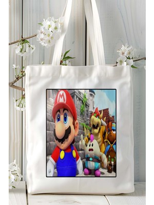Super Mario Oyun Baskılı Omuz Çanta Kişiye Özel Model 13