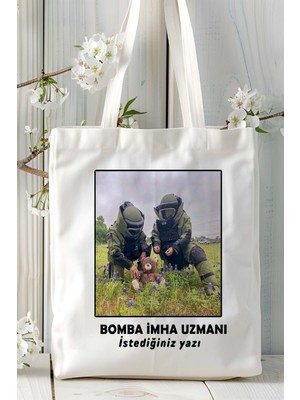 Bomba Imha Uzmanı Baskılı Bez Omuz Çantası Kişiye Özel Model 10