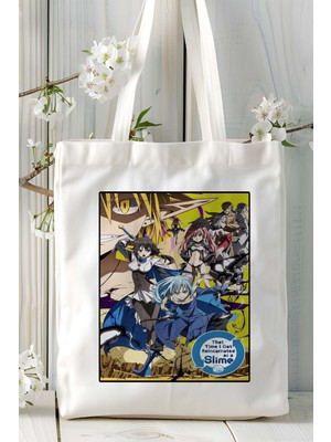 Tensura Nikki: Tensei Shitara Slime Datta Ken Baskılı Bez Omuz Çantası Kişiye Özel Model 1