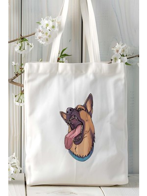 German Shepherd Köpek Baskılı Omuz Çanta Kişiye Özel Model 15