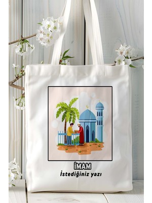 Imam Baskılı Bez Omuz Çantası Kişiye Özel Model 11