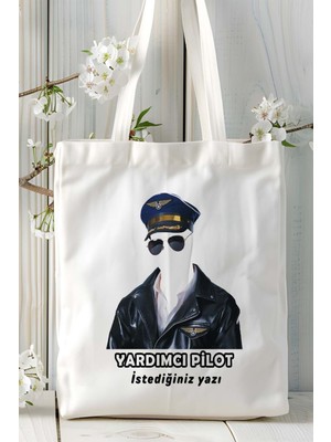 Yardımcı Pilot Baskılı Bez Omuz Çantası Kişiye Özel Model 21