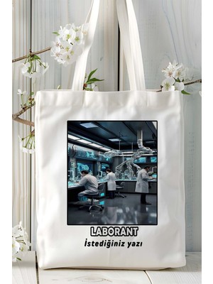 Labarant Baskılı Bez Omuz Çantası Kişiye Özel Model 9