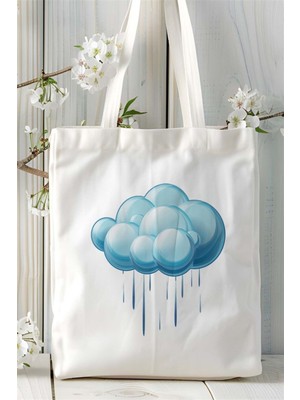 Yağmur Baskılı Bez Çanta Kişiye Özel Model 2