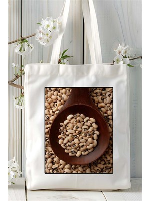 Börülce Baskılı Bez Çanta Omuz Çantası Kişiye Özel Desen 2