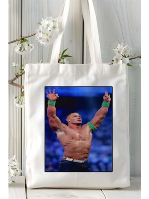 John Cena Baskılı Bez Çanta Omuz Çantası Kişiye Özel Desen 3
