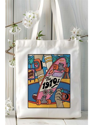 Kaykay Baskılı Bez Çanta Omuz Çantası Kişiye Özel Desen 7