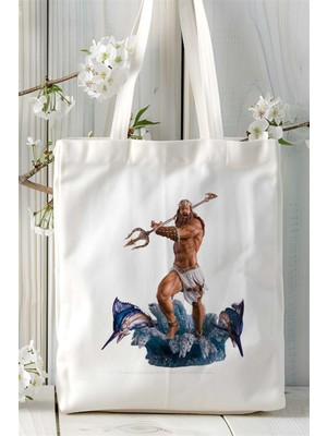 Poseidon Baskılı Bez Çanta Kişiye Özel Model 3