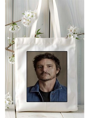 Pedro Pascal Baskılı Bez Çanta Omuz Çantası Kişiye Özel Desen 2