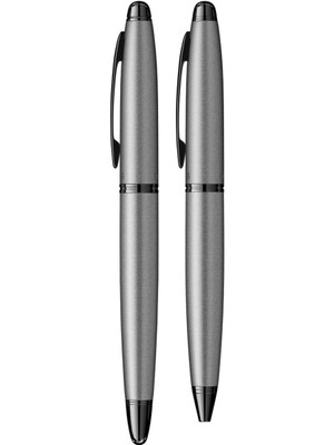 Scrikss & WizDesign 88 Tükenmezkalem + Versatil Ikili Set Mat Gri ( Ömür Boyu Garantili - Lüks Kutulu - İsme Özel Tasarım )