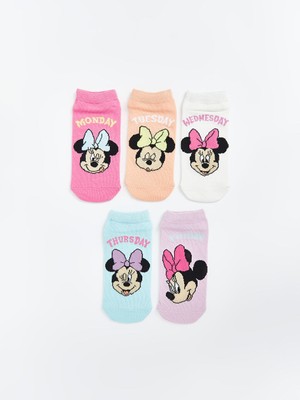 Lc Waikiki Yeni Sezon Minnie Mouse Desenli Kiz Cocuk Patik Corap 5'li - S53304Z4