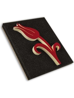 1536 Büyük Lale Siyah Baskılı Şık Dekoratif Ürün